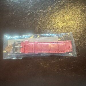Pink Croco Genuine Leather Watch Band–20mm (w/ Built in Quick Release pins)